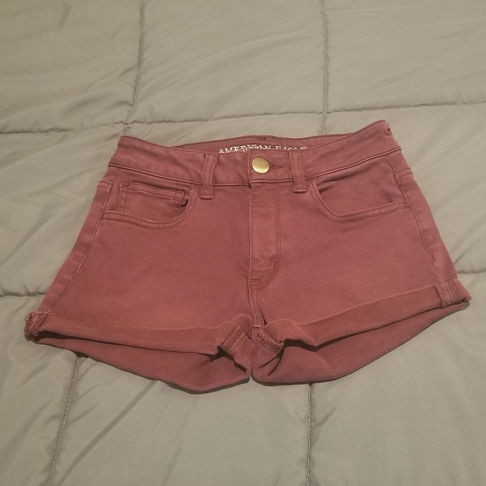 American Eagle Outfitters Super Stretch Maroon Shorts